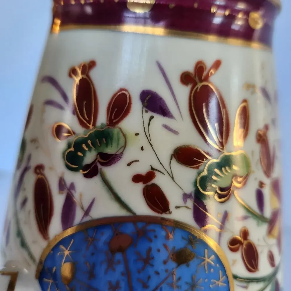 Antique 20s German Handpainted Chocolate Coffee Pot Gilt Floral Art Deco
